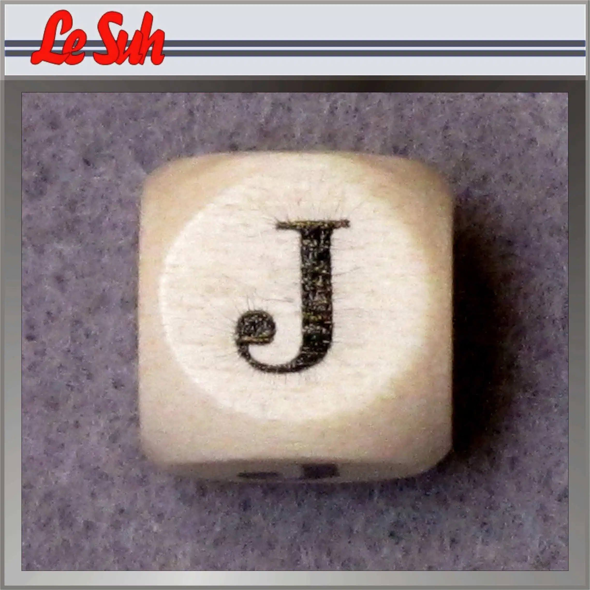 Kraal;Letter Dobbelsteen Naturel-J 10mm