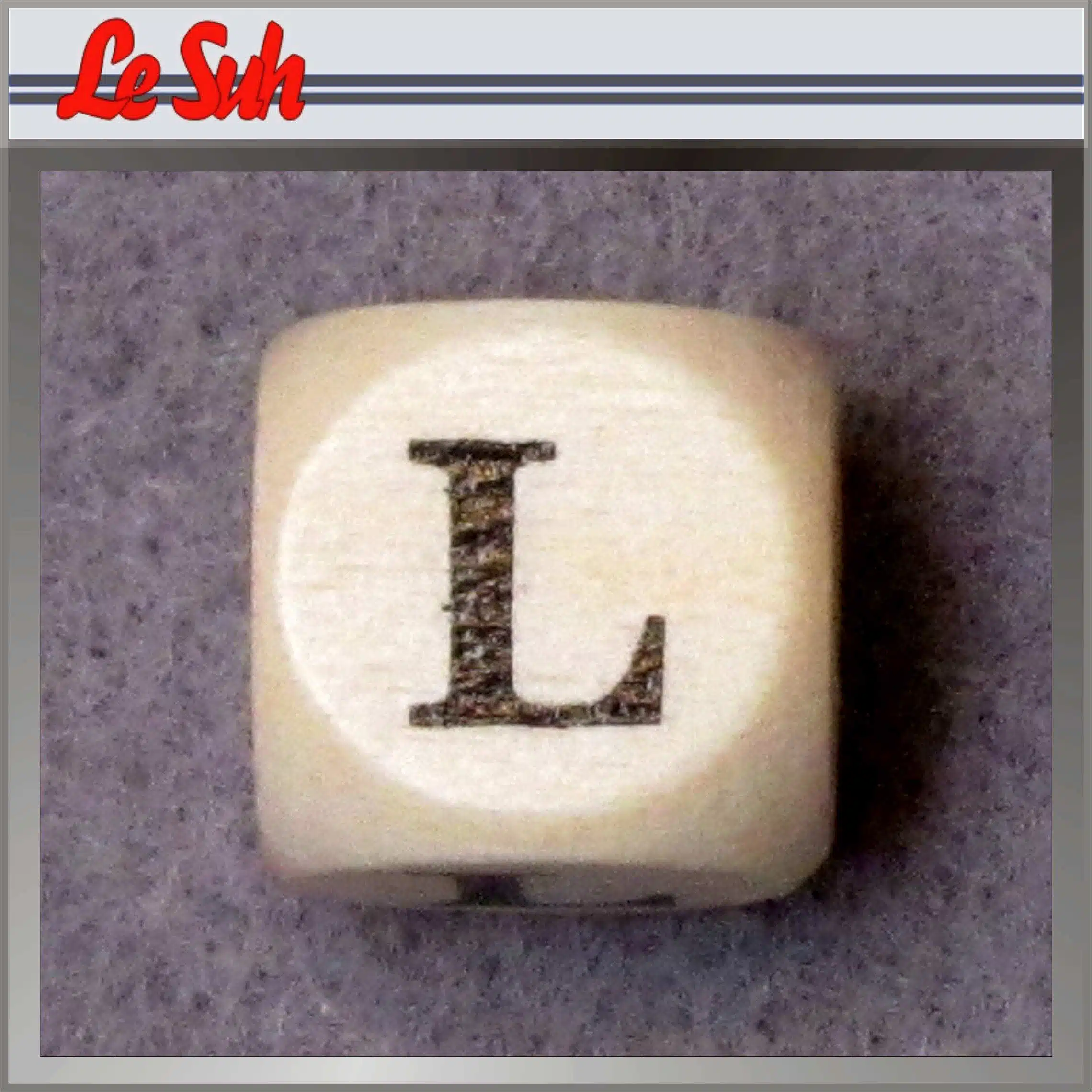 Kraal;Letter Dobbelsteen Naturel-L 10mm