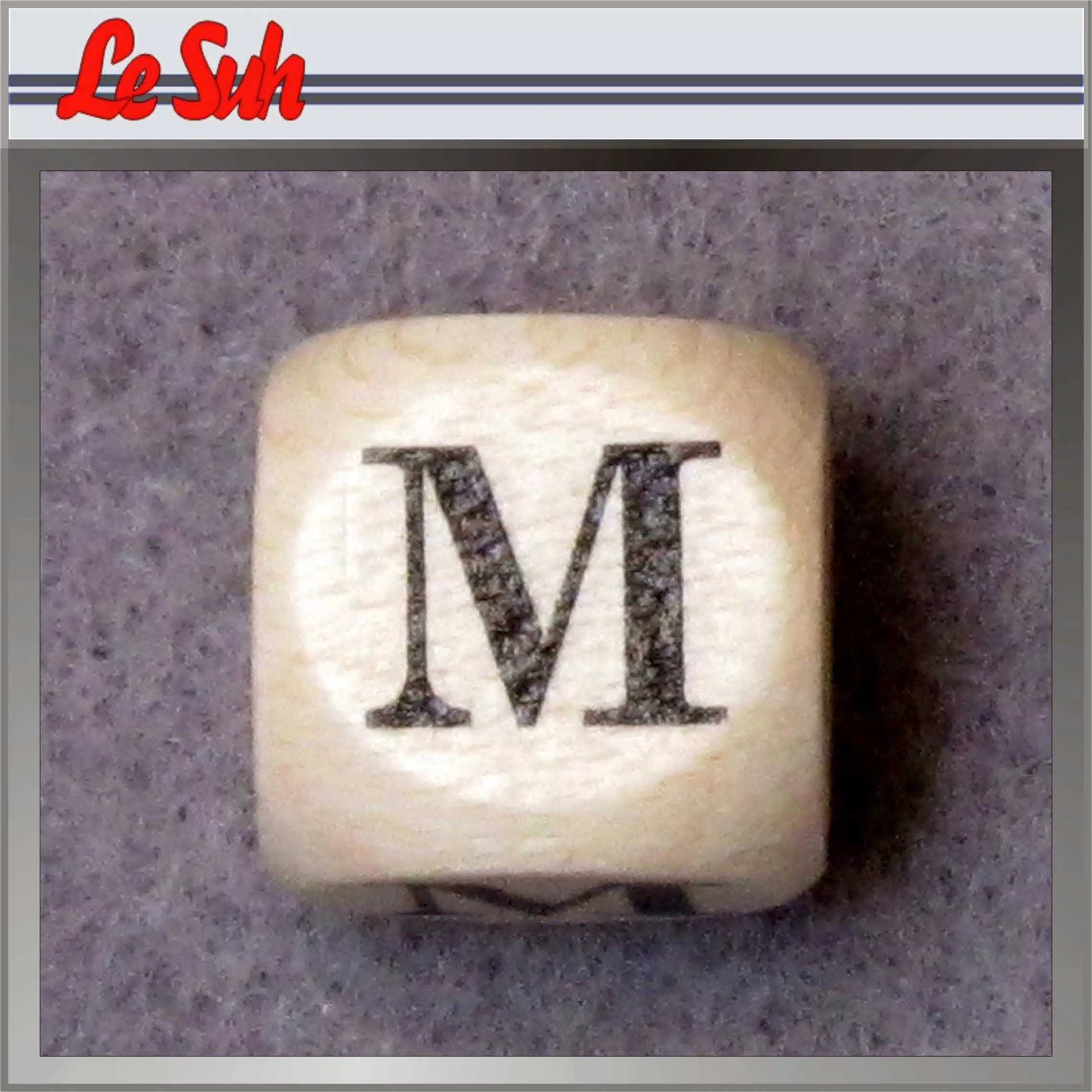 Kraal;Letter Dobbelsteen Naturel-M 10mm