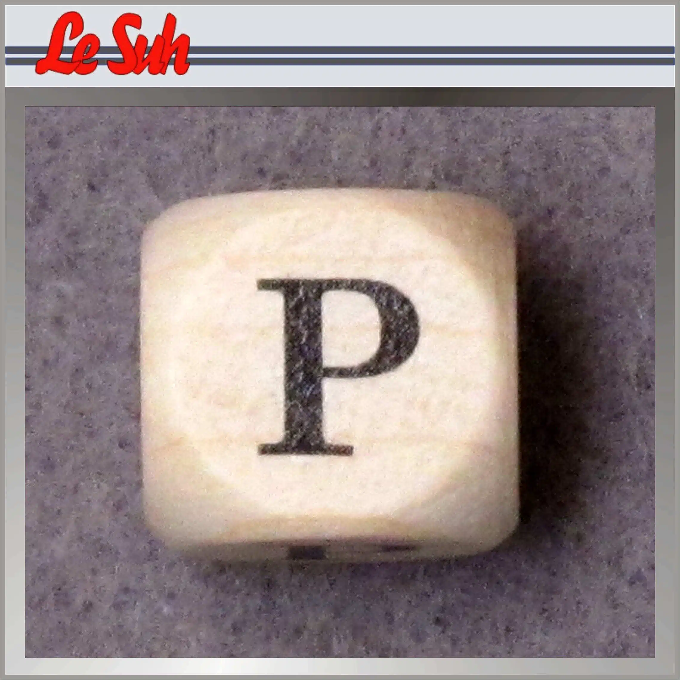 Kraal;Letter Dobbelsteen Naturel-P 10mm