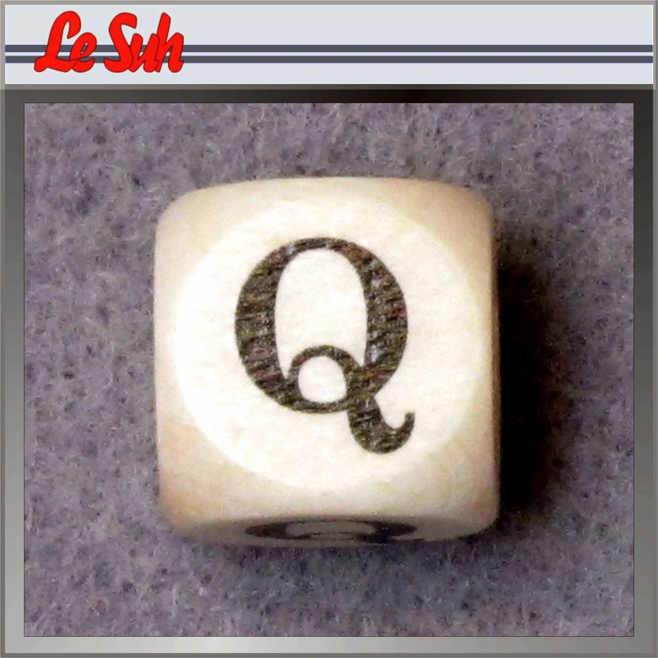 Kraal;Letter Dobbelsteen Naturel-Q 10mm