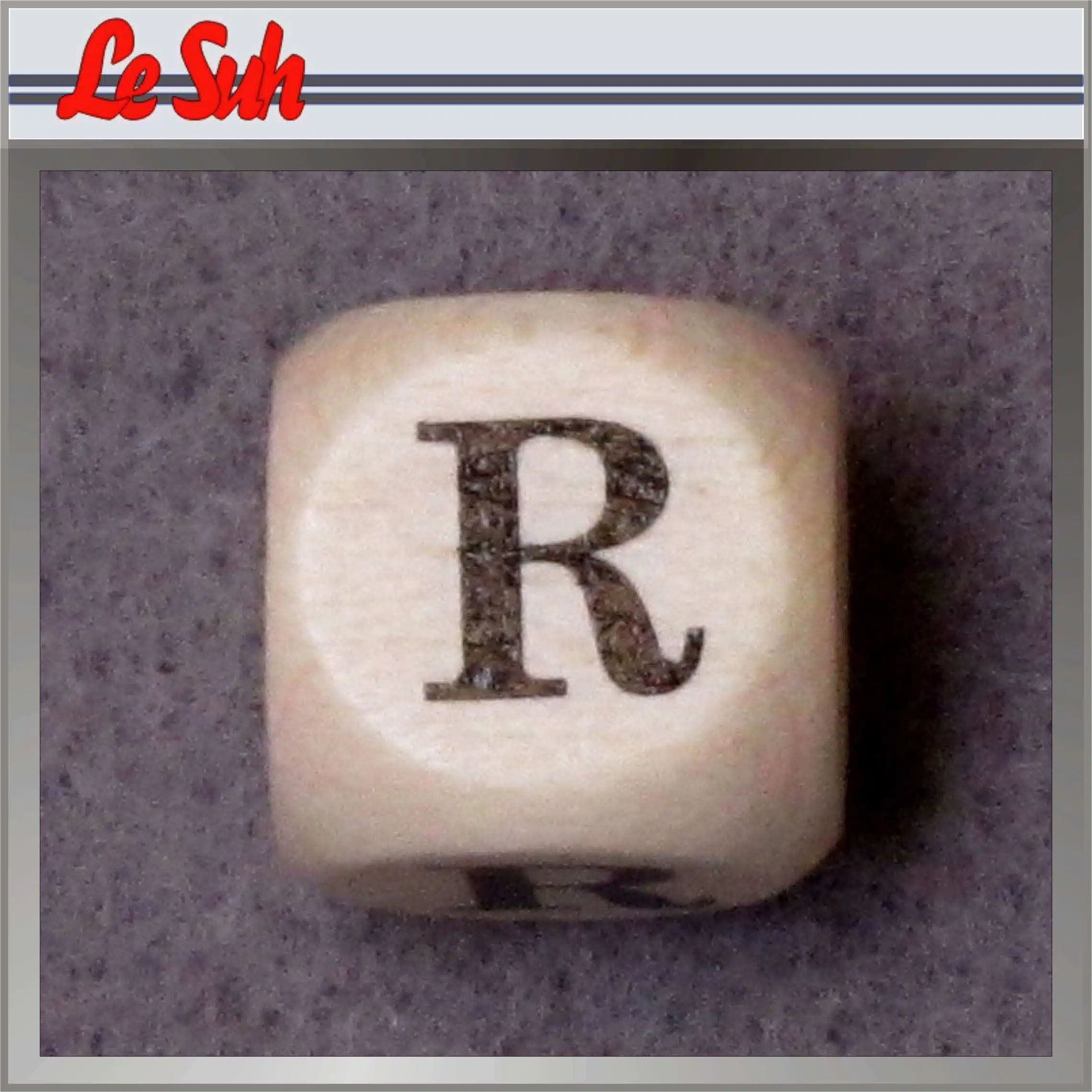 Kraal;Letter Dobbelsteen Naturel-R 10mm