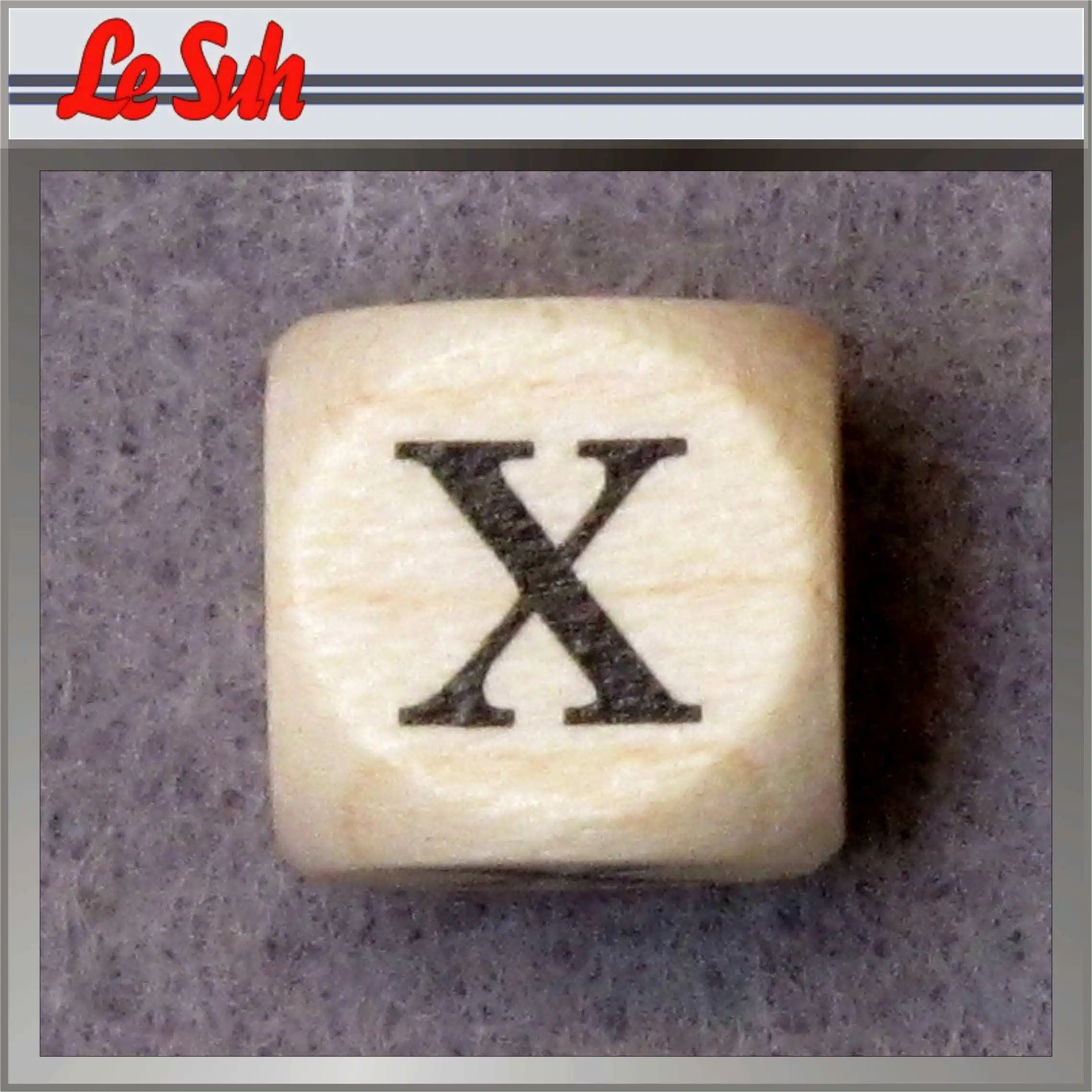 Kraal;Letter Dobbelsteen Naturel-X 10mm