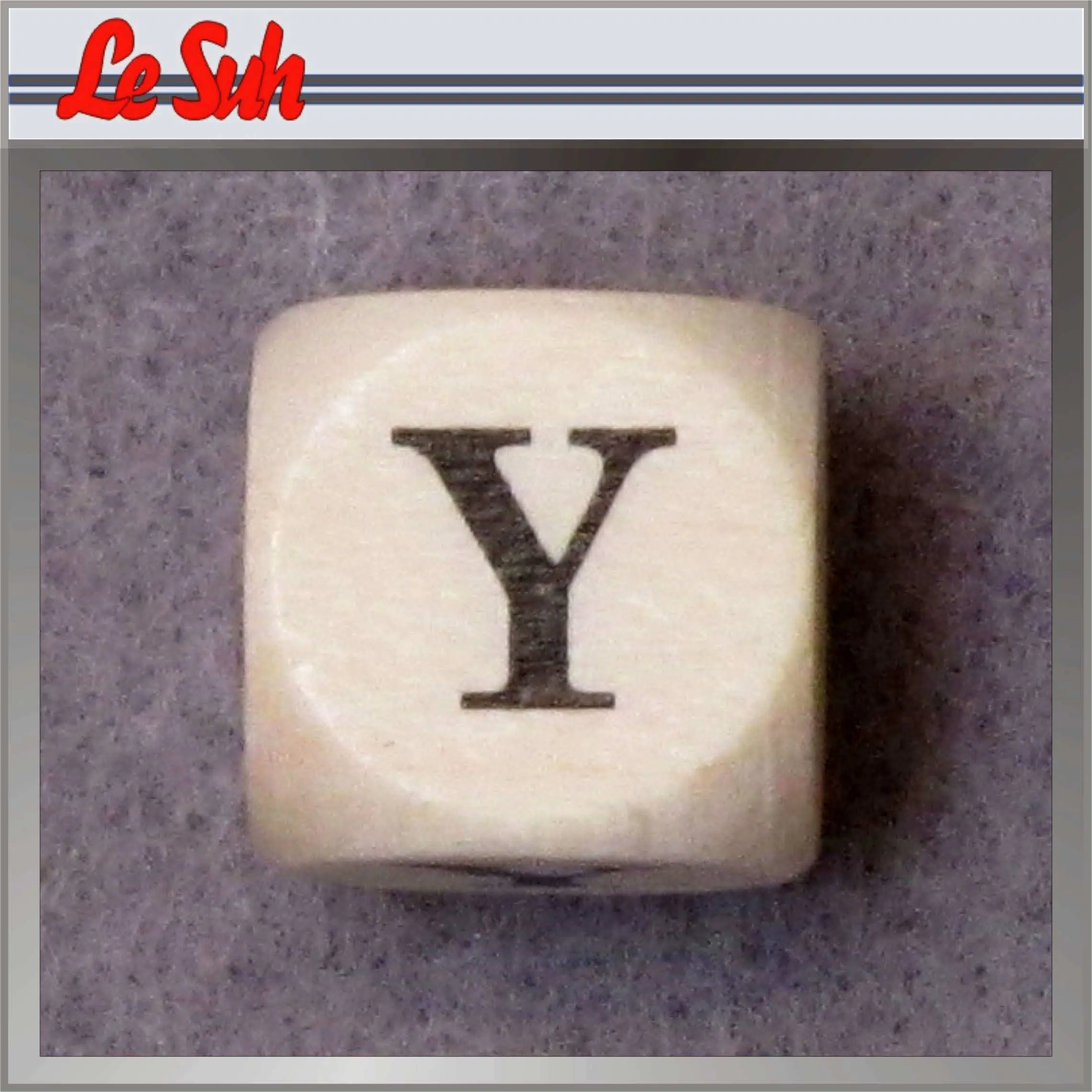 Kraal;Letter Dobbelsteen Naturel-Y 10mm