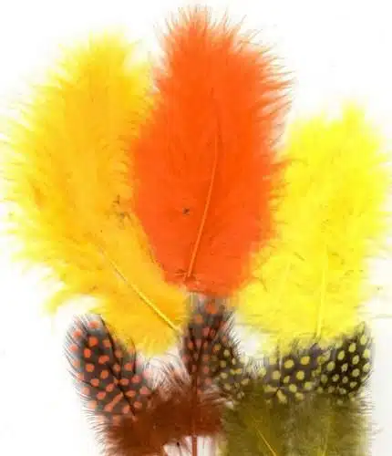 18st Marabou Veertjes Mix Oranje/Geel