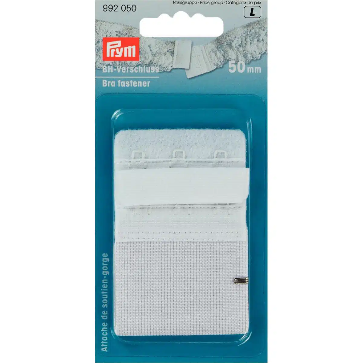 Prym L;BH Sluiting Wit 50mm