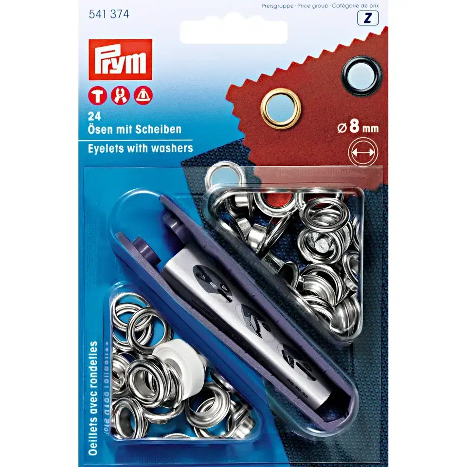Prym Z;24st Nestels met Schijf Zilver 8mm