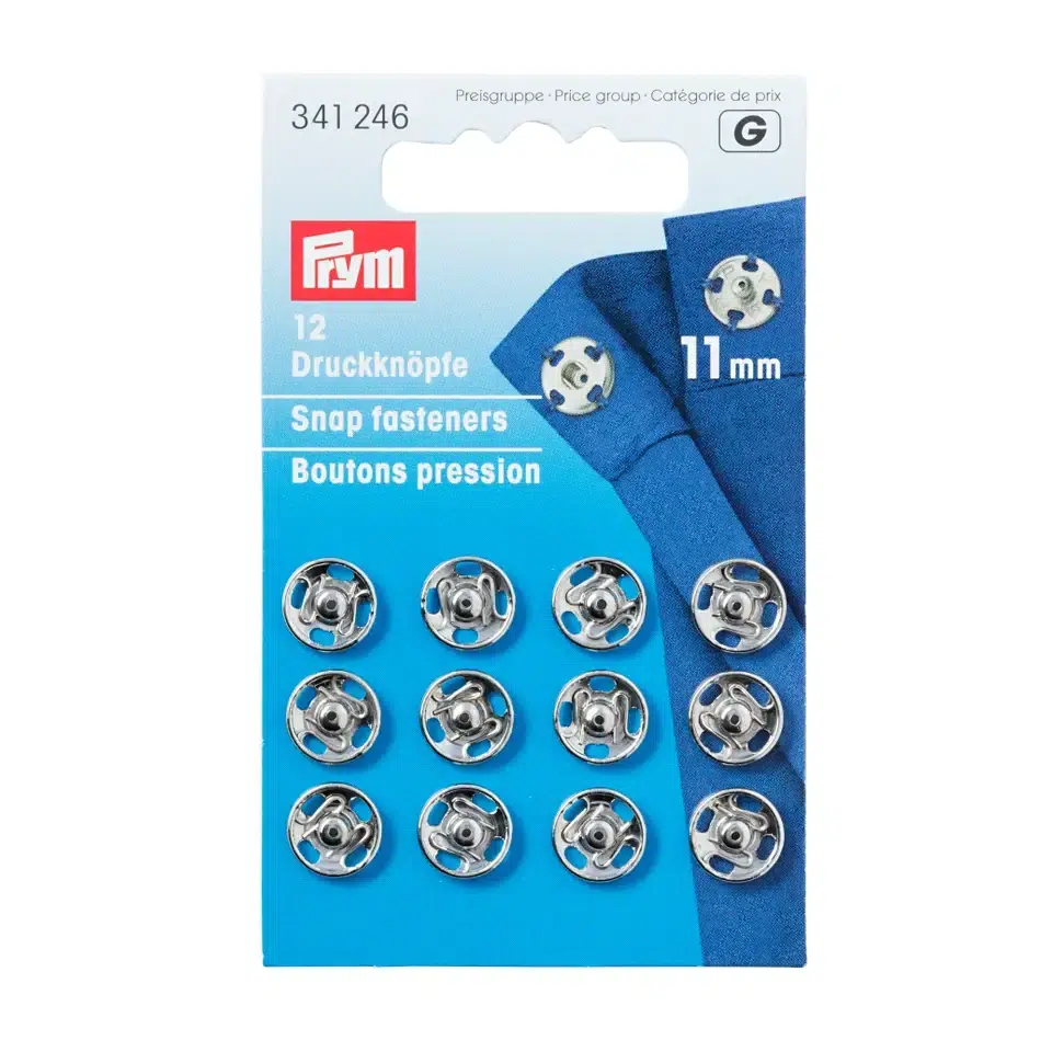 Prym G;12st Opnaaidrukker 11mm Zilver