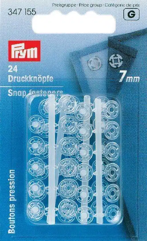 Prym G;Opnaaidrukkers Transp. 7mm 24st