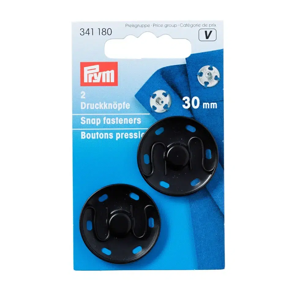 Prym V;Opnaaidrukkers Zwart 30mm 2st