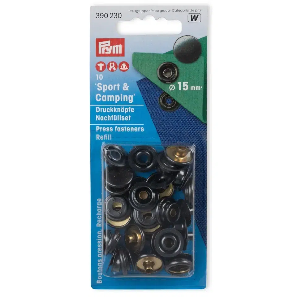 Prym Refill Zware Drukkers Zwart 15mm 10stuks