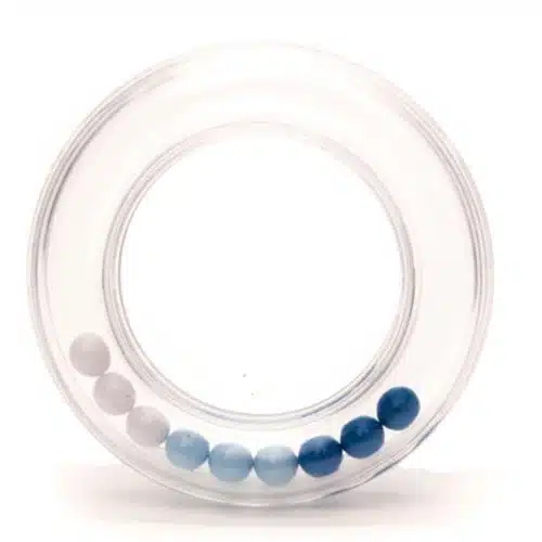 Rammelaar Ring Balletjes Blauw 80mm
