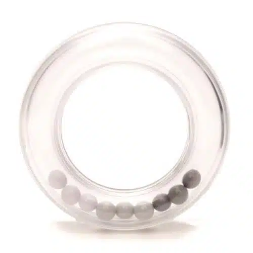 Rammelaar Ring Balletjes Grijs 80mm
