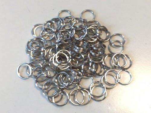 10st Sleutel Ringetjes 15mm Zilver