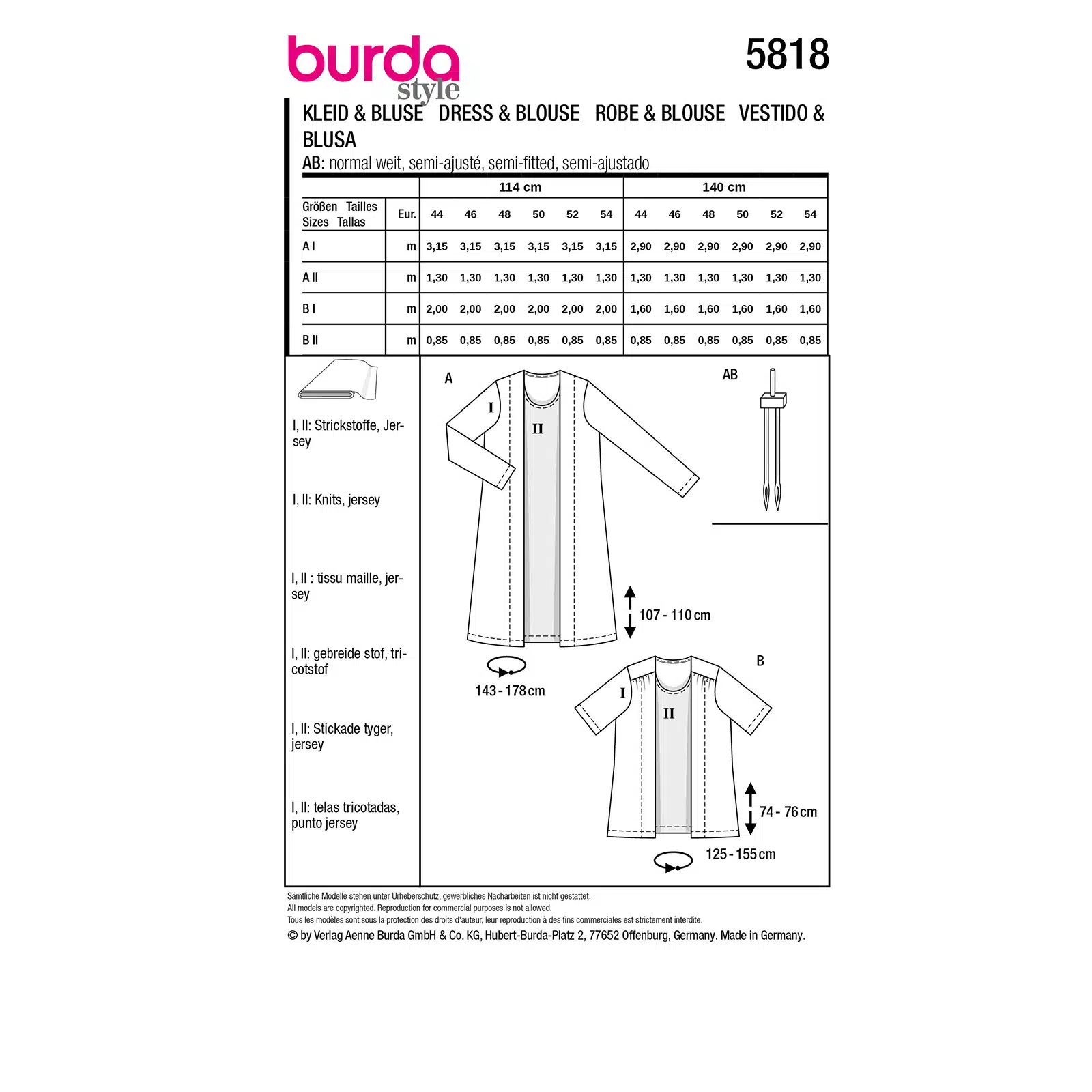 Burda Groen 5818 - Jurk en Shirt