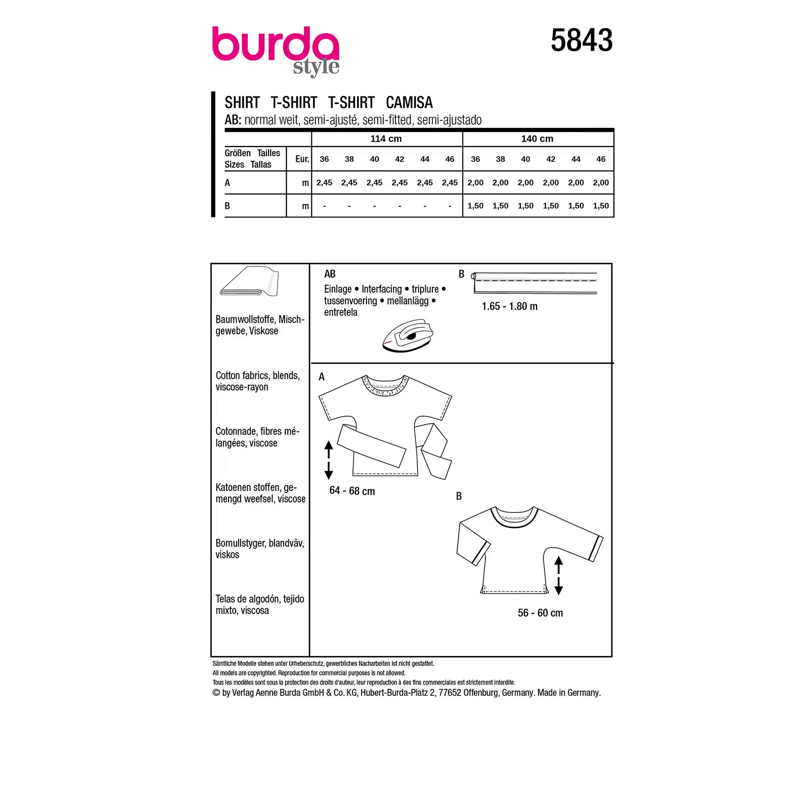 Burda Groen 5843 - Shirt in Variaties