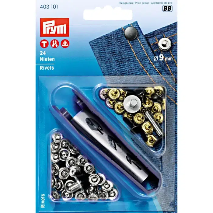 Prym BB;24st Nieten Brons/Zwart