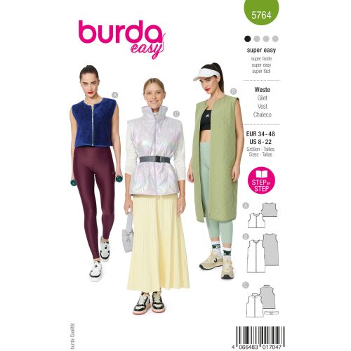 Burda Patroon 5764 - Bodywarmer in Variaties