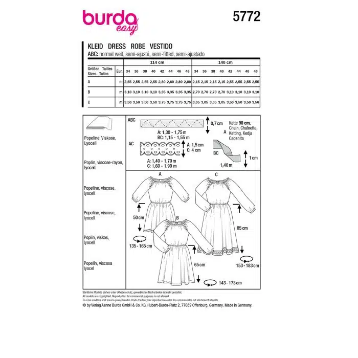 Burda Patroon 5772 - Jurk in Variaties