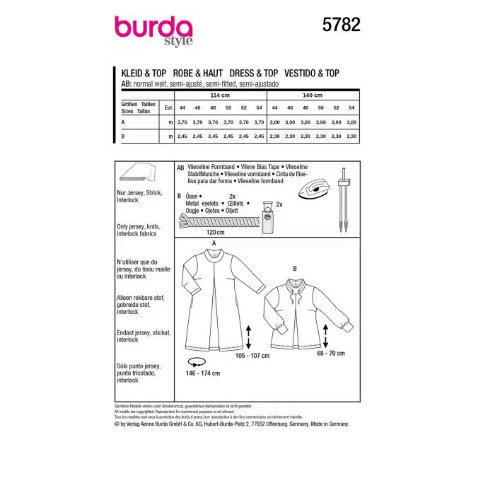 Burda Patroon 5782 - Jurk en Shirt