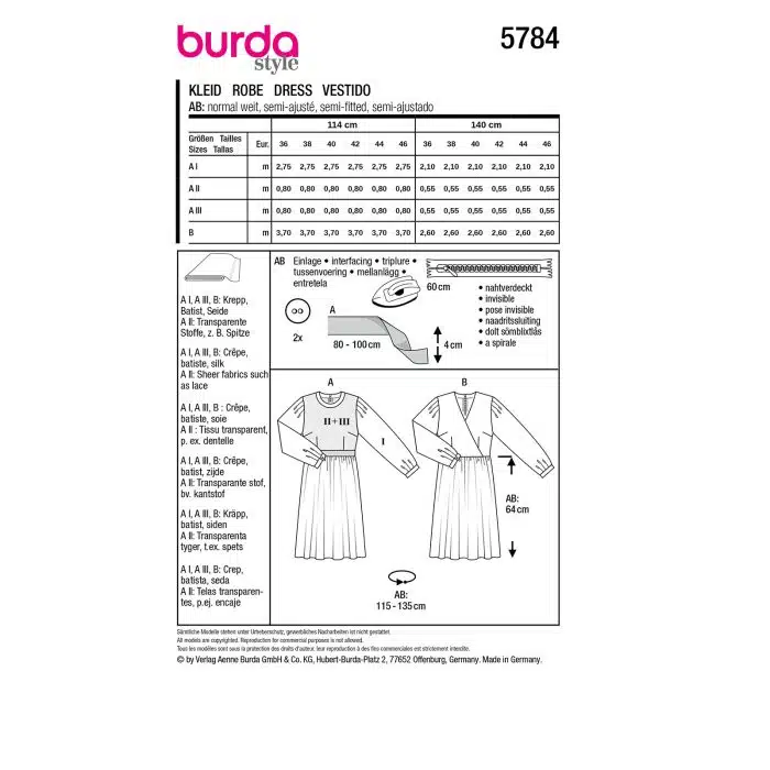 Burda Patroon 5784 - Jurk in Variaties