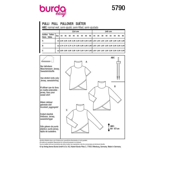 Burda Patroon 5790 - Shirt in Variaties