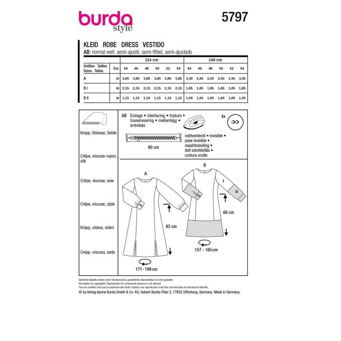 Burda Patroon 5797 - Jurk in Variaties