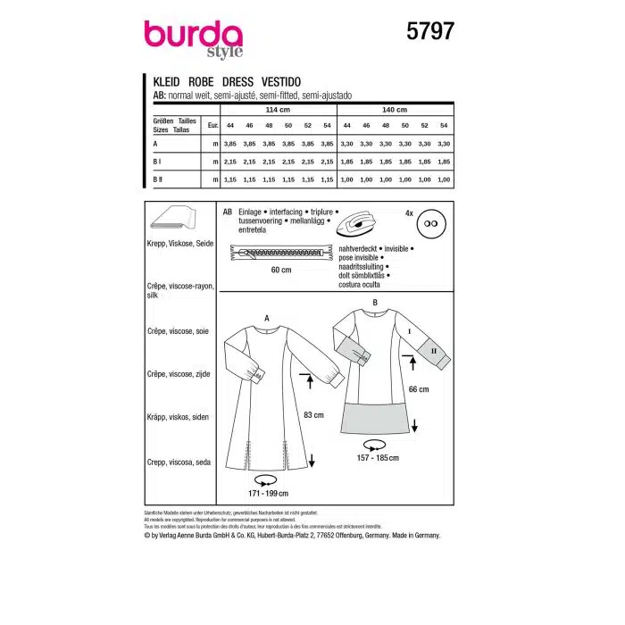 Burda Patroon 5797 - Jurk in Variaties