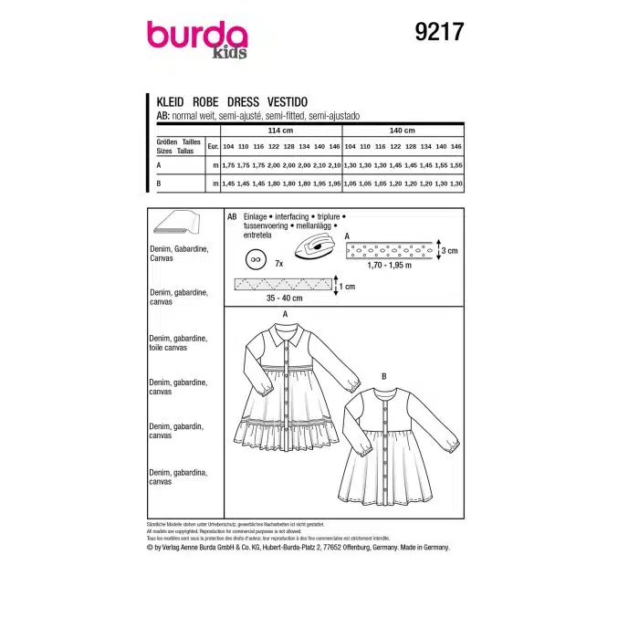 Burda Patroon 9217 - Jurk in Variaties