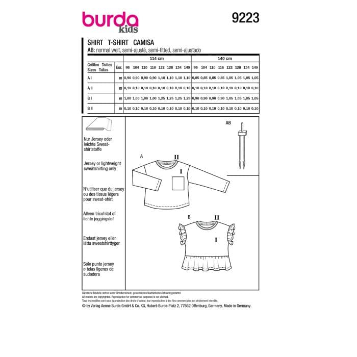 Burda Patroon 9223 - Shirt in Variaties