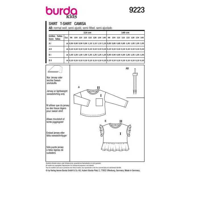 Burda Patroon 9223 - Shirt in Variaties