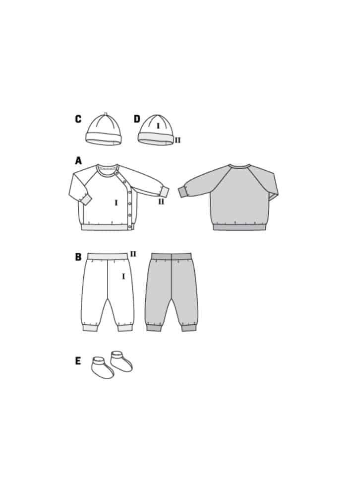 Burda Groen 9315 - Babykleding in Variaties