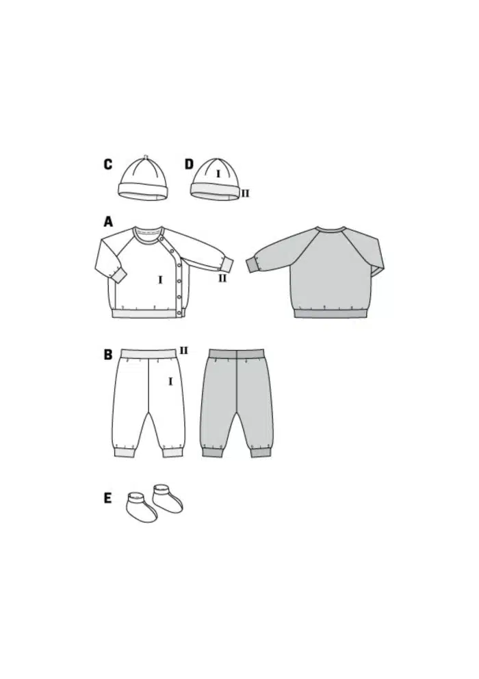 Burda Groen 9315 - Babykleding in Variaties