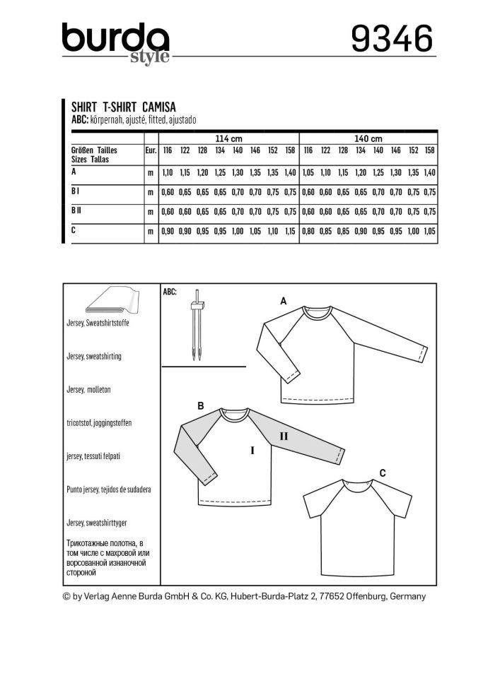 Burda Groen 9346 - Shirt in variaties