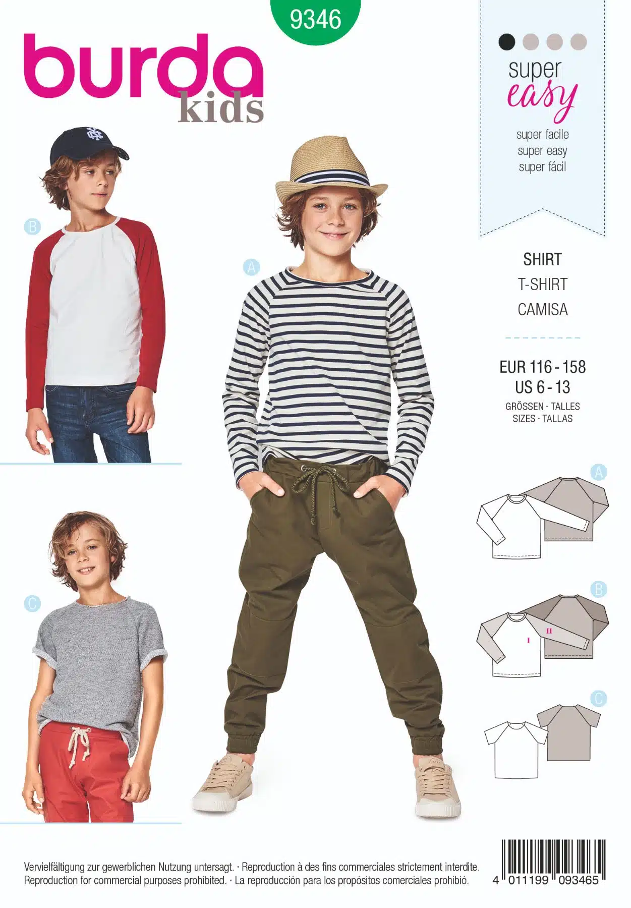 Burda Groen 9346 - Shirt in variaties