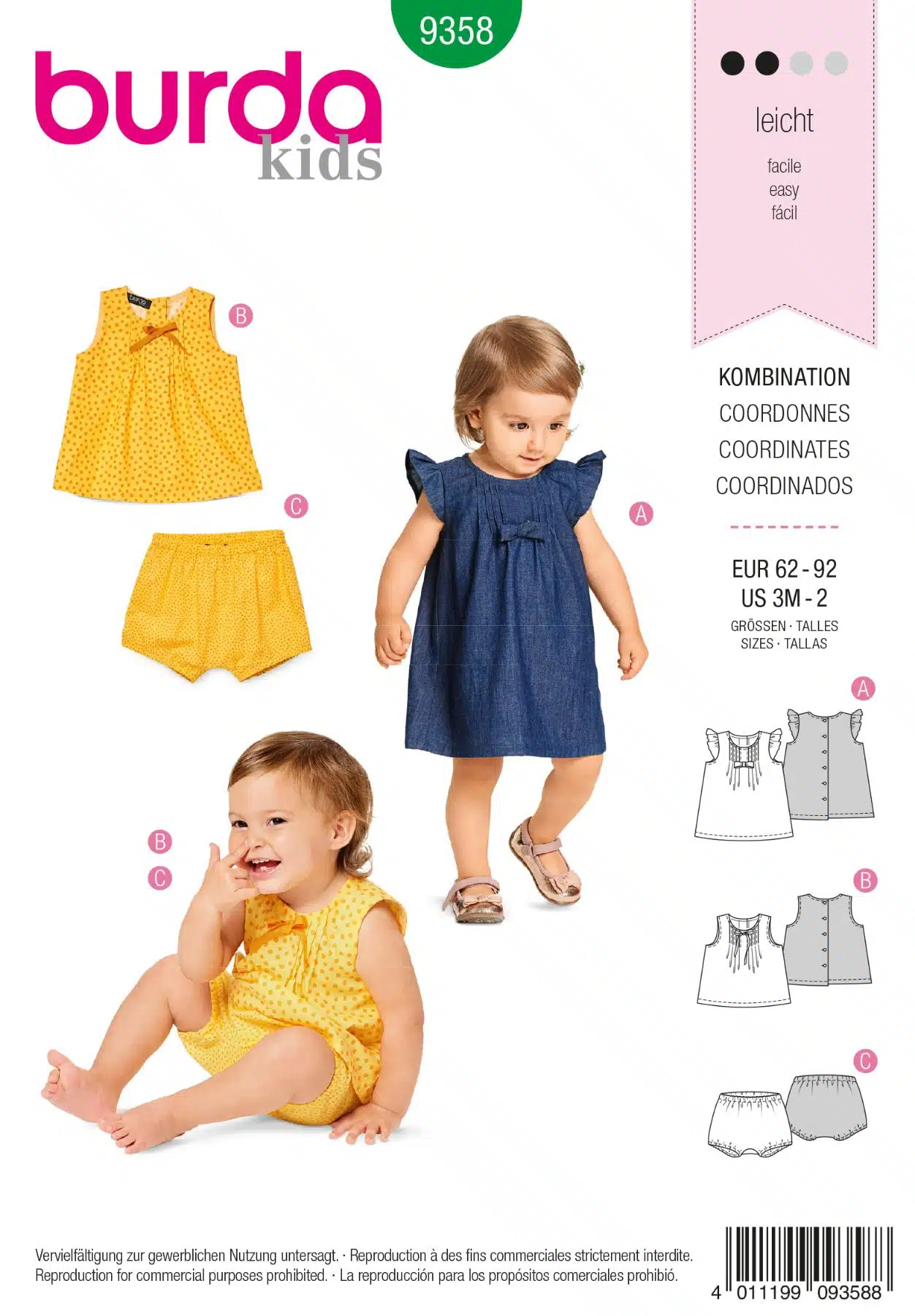 Burda Groen 9358 - Jurk, top en broek