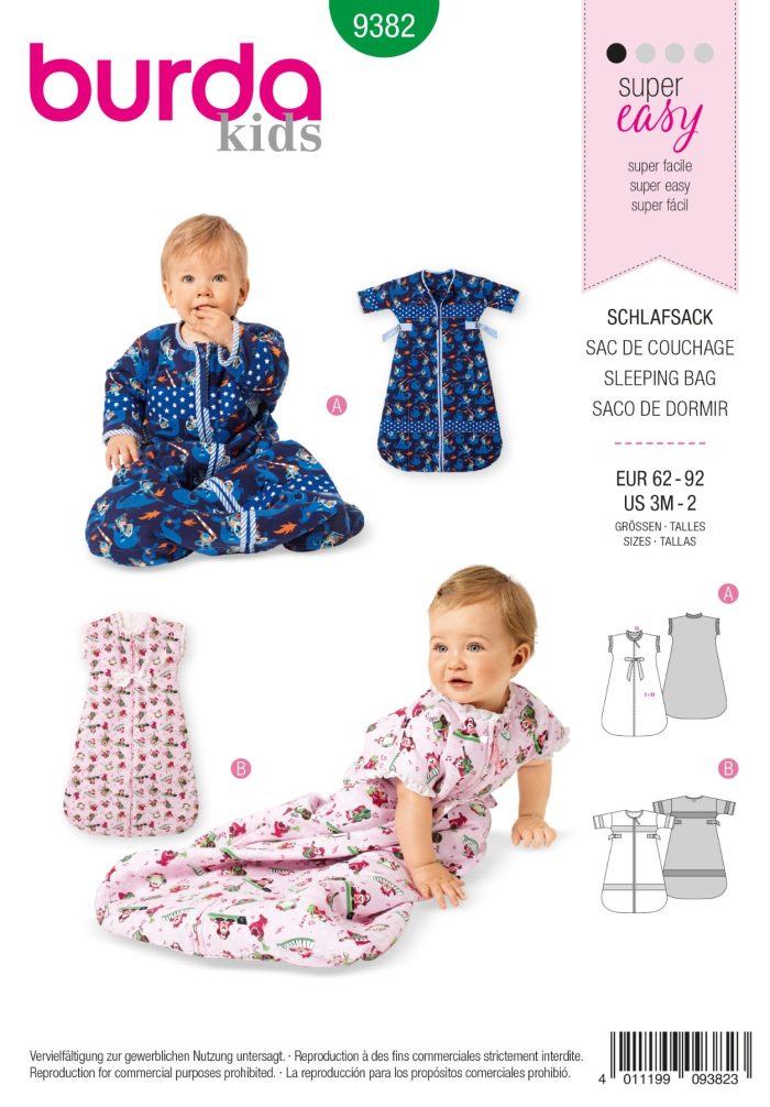 Burda Groen 9382 - Slaapzak in variaties