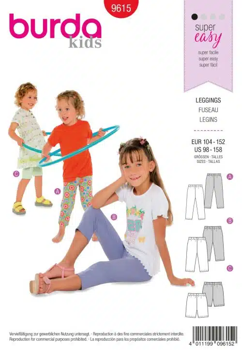 Burda Rood 9615 - Legging in variaties