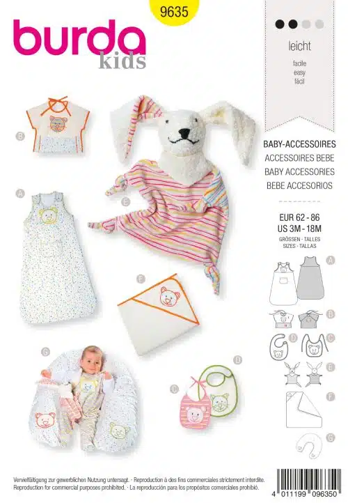 Burda Geel 9635 - Baby accessoires