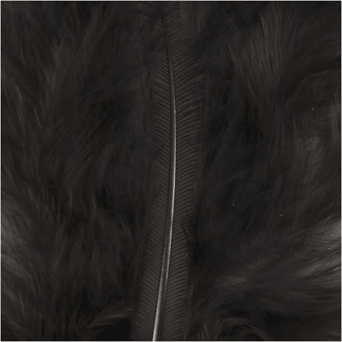 Marabou Veertjes 5-12cm Zwart 15stuks
