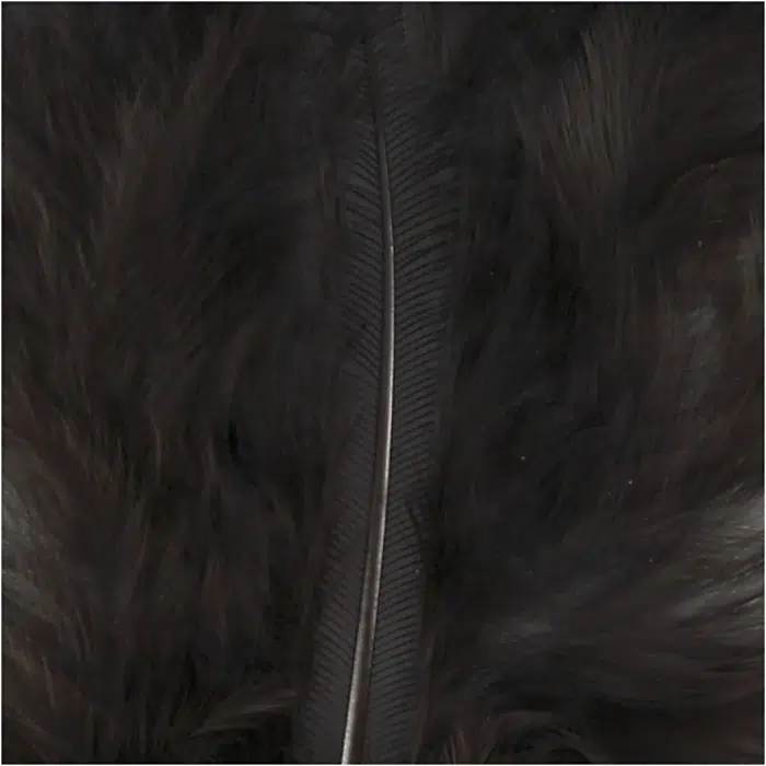 Marabou Veertjes 5-12cm Zwart 15stuks