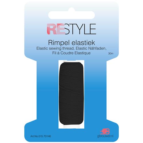 REStyle Rimpelelastiek Zwart 30meter