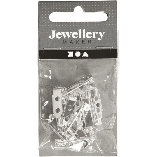 Broche Speldjes Verzilverd 15mm 10stuks