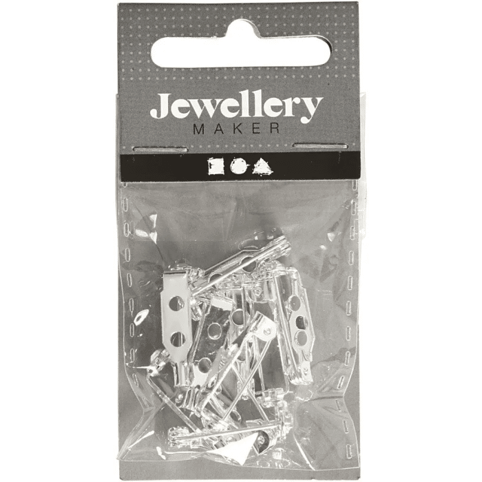 Broche Speldjes Verzilverd 15mm 10stuks