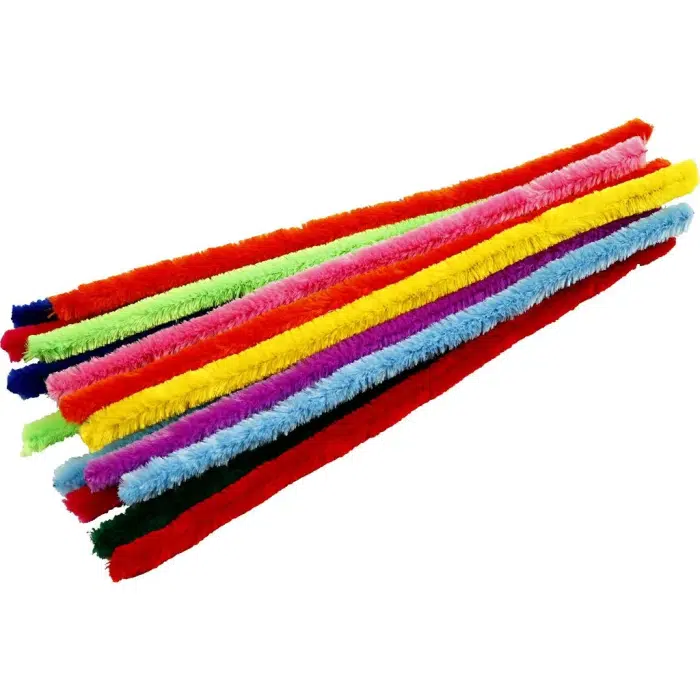 Chenille Assortie 15mmx30cm 15stuks