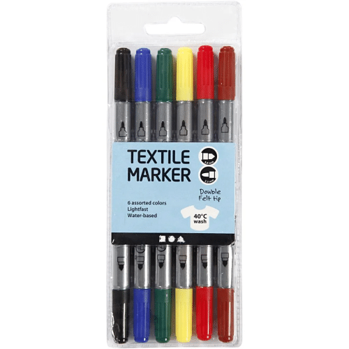 Textielverfstiften Assortie Basic 2.3-3.6mm 6stuks