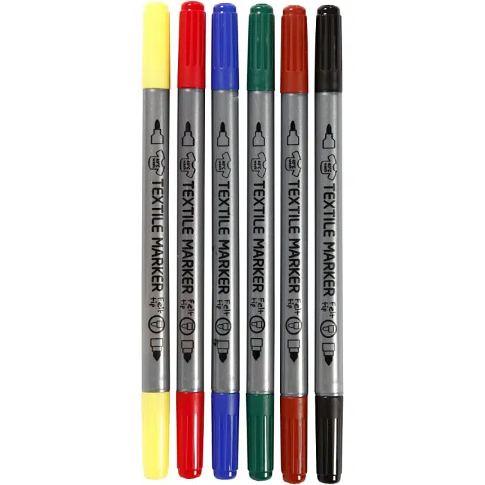 Textielverfstiften Assortie Basic 2.3-3.6mm 6stuks