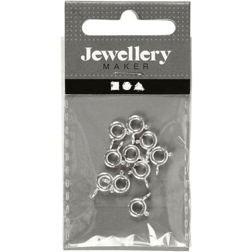 Veerring Slotjes Zilverd 6mm 10stuks