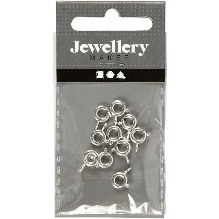 Veerring Slotjes Zilverd 6mm 10stuks