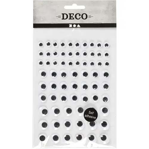 Wiebelogen Zelfklevend Wit/Zwart 8-12-14mm